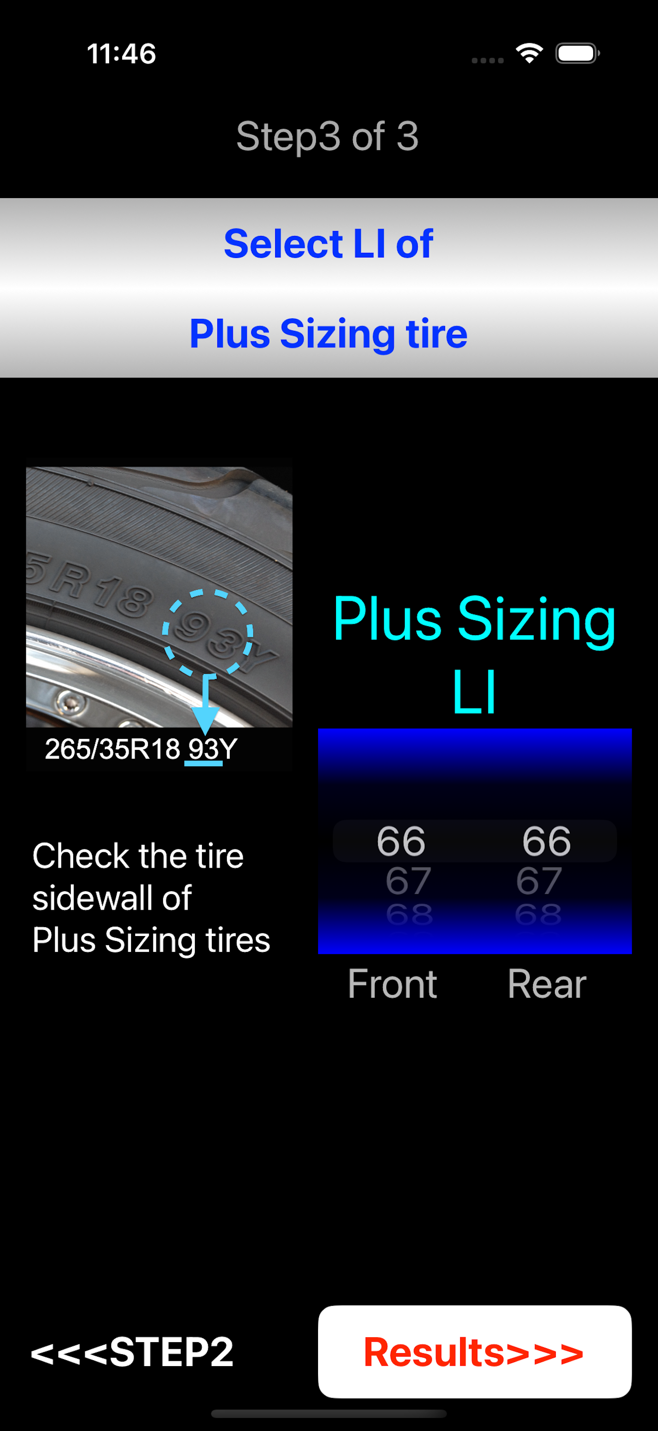 Select LI of Plus-Sizing tire.