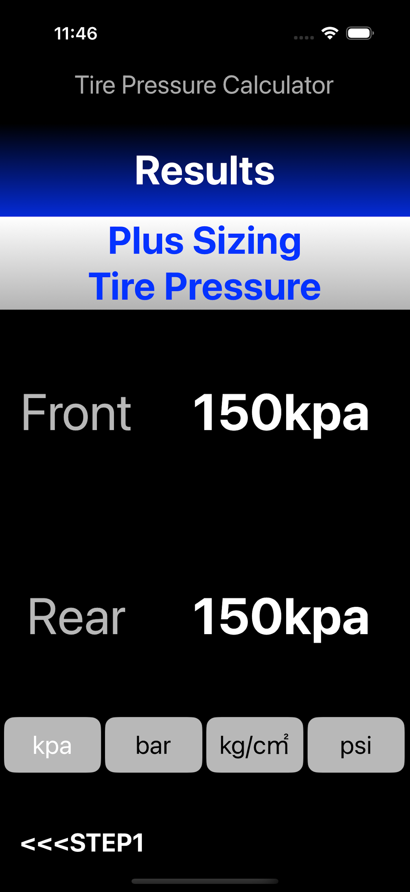 Here is the Tire Pressure for Plus-Sizing.